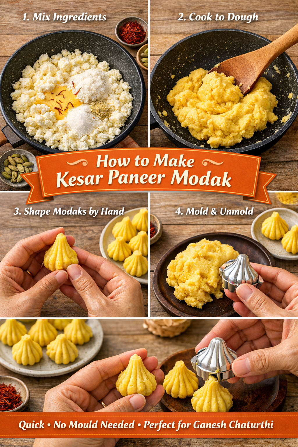 Read more about the article Kesar Paneer Modak Recipe for Ganesh Chaturthi